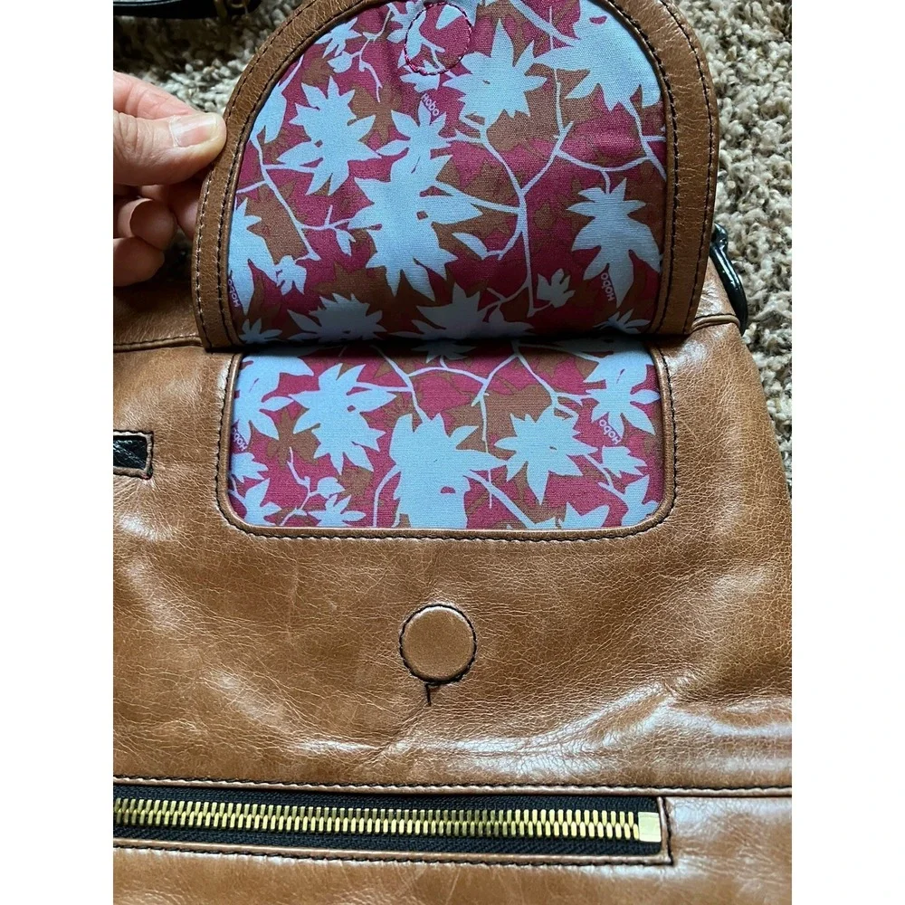 Hobo International Brown Glazed Structured Leather Crossbody